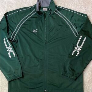 Mizuno Green Full Zip Track Jacket White Accents Men’s Sz S/M